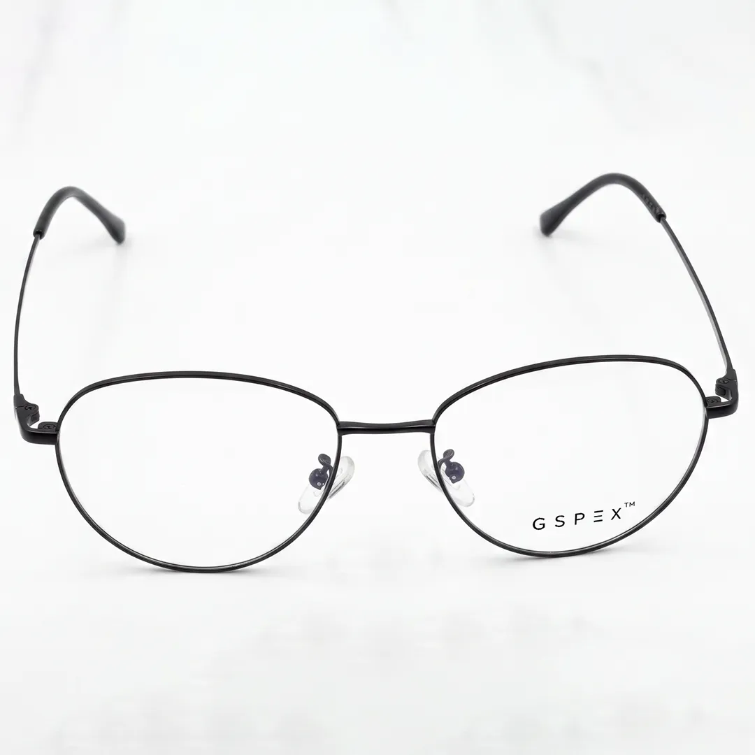 Front View (39) Elegant Oval Metal Eyeglasses - Image 1