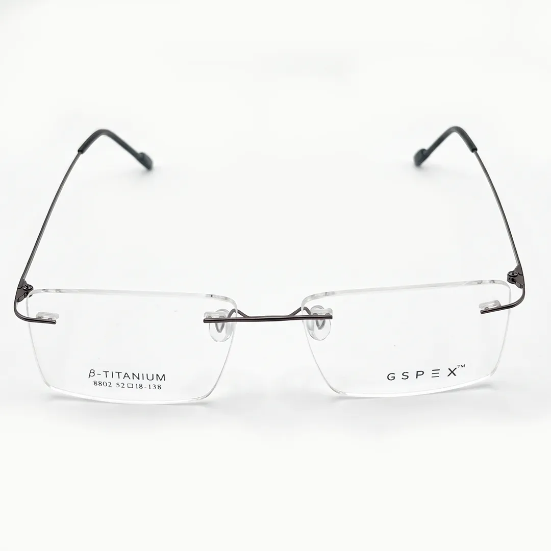 Front View (54) (2) Premium Rimless Titanium Eyeglasses - Image 1